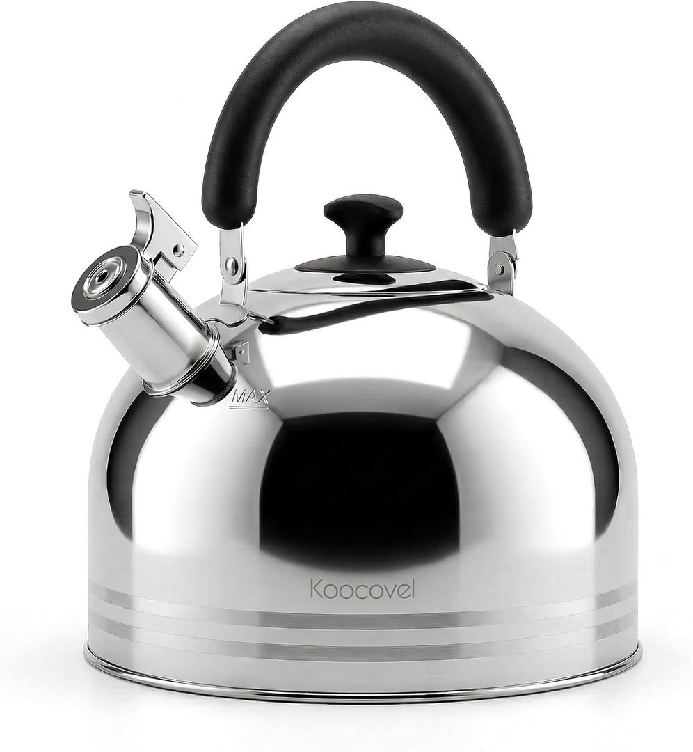 6.3QT Whistling Tea Kettle for Stove Top, 304 Stainless Steel Tea Kettles, 6.3 Quarts