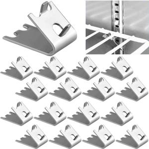 920158 Freezer Shelf Clip,Stainless Steel Shelf Clip for Refrigerator,Freezer Cooler Shelf Support,Replacement Shelf Square Buckles Clips (16Pcs)