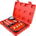 8 PCS Professional Petrol Gas Engine Cylinder Compression Tester Gauge Kit Auto Tool, for Automotive Gasoline Petrol Gas Engine Diagnostic HW0130