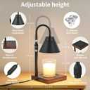 Candle Warmer Lamp with Timer Adjustable Height,Dimmable Candle Warmer for New Home Decor,Wax Warmer Lamp for Jar Candles with 2 Bulbs for Women Gift and House Warming Gift,Black