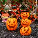 Halloween Pumpkin Decorations Unique 3 Tiers Stacked Jack-O-Lantern Solar Outdoor Pumpkin Lights Halloween Decor for Porch Garden Yard Lawn,3 Tiers Pumpkin