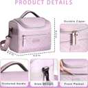 Insulated Lunch Bag for Women - Reusable Lunch Box for women - Leakproof Cooler Tote Bag Containers with Adjustable Shoulder Strap for Office Work Travel Picnic Outdoor (Purple)