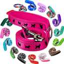 EcoBark Dog Leash - Soft & Reflective Comfort Training Leashes with Padded Handle - Safe, Strong, & Durable for Small, Medium or Large Dogs (Pink) (5 ft x 3/4 in - Narrow Width)