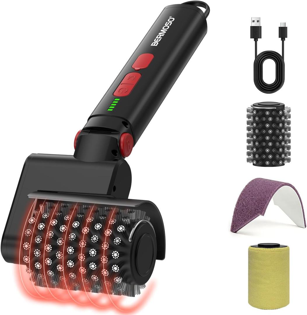 Electric Grill Brush, Cordless BBQ Grill Cleaner Tool With 3-Speed for Burnt Grease, Anti-Shedding Safe Wire, 150+ Min Runtime & Waterproof, Effortless Grill Brush for Backyard Barbecue Outdoor Grills