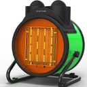 SISUPASSIE Outdoor Heaters for Patio, 1500W Portable Garage Heater with Overheat Protection & 3S Fast Heating, Non-Slip Cushion, Electric Space Heater for Patio, Garage, Greenhouse, Bedroom, Green