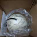 Modern Marble Pendant Light, 8.2"x7.9" Metal Hanging Light Fixture with Faux White Stone Finish, 15"-72" Adjustable Line, E26 Socket for Dining Room, Kitchen, Entryway, Bedroom  Ivory Quartz