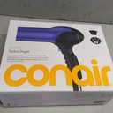 Conair Turbo 1875W Hair Dryer, Ionic Blow Dryer, Diffuser Hair Dryer for Frizz F-ree Curls & Waves, Fast-Dry Hair Dryers for Women, Hair Dryer with Diffuser, Hair Diffuser & Concentrator, Blue/Black