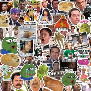 300 Pcs Funny Meme Stickers  Waterproof Funny Stickers for Adults, Non-Repetitive Vinyl Decals for Laptops, Water Bottles, Phones, Skateboards, DIY & Scrapbooking, Unique Designs for Personalization