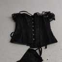 SHYMMUO Corset Top for Women Renaissance Steampunk Bustier Top Sexy Lace Up Corset Top Festival Pirate Halloween Costume (Small, Black)