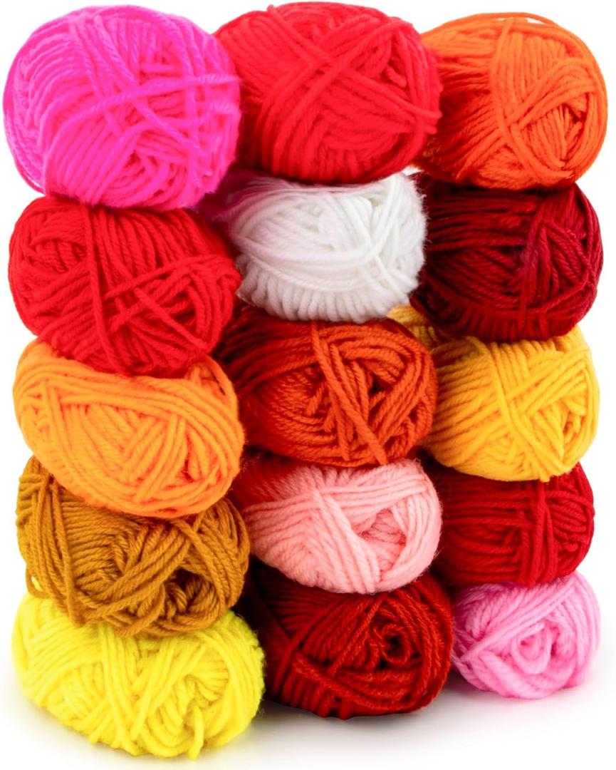 Acrylic Yarn for Crocheting - Soft Knitting Yarn for Crafts Skeins for Crocheting DIY Bulk for Handicraft Knitting Scarves Ideal Gift for Beginners and Adults, Multicolor