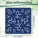 3 x Blue Chinese Dragon Mahjong Mat 31.5"x31.5", Traditional Oriental Chinoiserie Non-Slip Mahjong Mat Accessories for Dominoes Poker Card Board and Tile Games Gifts