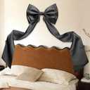 Giant Bow Decoration, 83x20 Inches Big Bow for Backdrop with Back Ribbon, Satin Large Bows for Decoration, Coquette Bows Decor for Birthday Party Room Wedding Baby Shower Church Nursery (Black)