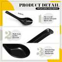 Hushee 100 Pcs Asian Soup Spoon Large Chinese Noodle Ramen Reusable Japanese Wonton Rice Dumpling Pho Spoon Bulk with Hook for Home Restaurant Kitchen (Black)