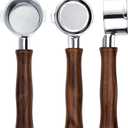 Normcore 51mm Bottomless Portafilter for DeLonghi La Specialista EC9155/ 9335/ 9355/ 9665/ EC9335, Genuine American Walnut Handle, 3-Ear Naked Espresso Tool with 23-25g Basket
