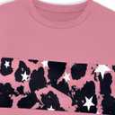 Girls Clothes Leopard Patchwork Sweatshirt Elastic Waist Sweatpants with Pockets 2PCs Girls' Clothing Sets (9-10 Years)