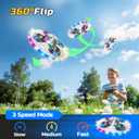Foam UFO Drone for Kids RC Plane with Colorful LED Lights, Remote Control Helicopter with Auto Hover, 2 Batteries (15 Mins Flight)