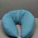 BYRIVER 39" Mint Green Blue C Shaped Body Pillow for Side Sleeping Adults Men Women, Anxiety Relief Hug Pillow, Small Pregnancy Pillow Legs Knees Support, Gifts for New Moms (L)