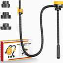 DIYtoolifz Cordless Fuel Transfer Pump with Auto-Stop, 3.2 GPM Flow Portable Fuel Pump Compatible with DeWalt 20V & Milwaukee 18V Batteries, with 51'' Hose, 3 Adapters for Diesel, Gasoline (Bare Tool)