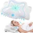 Cervical Pillow for Neck and Shoulder, Contour Memory Foam Pillow, Ergonomic Neck Support Pillow for Side Back Stomach Sleepers with Pillowcase