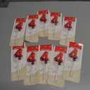 10 x Racing Car Theme Birthday Candles, Number Candles for Birthday Party Cake Decoration Supplies (Red, Number 4)