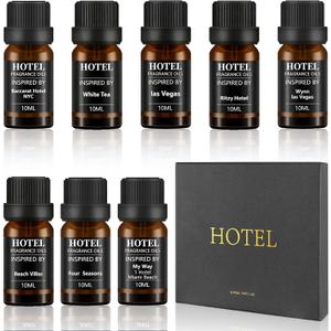 Hotel Collection Diffuser Essential Oil Gift Set,Hotel Scents for Home,Stress Relief Air Freshening,My Way,The Beach Villas and Other Luxury Hotel Scents Waterless Essential Oil Diffuser