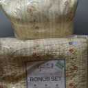 Greenland Home Antique Rose 100% Cotton Heirloom-Quality Quilt Set, 5-Piece Full/Queen, Ecru