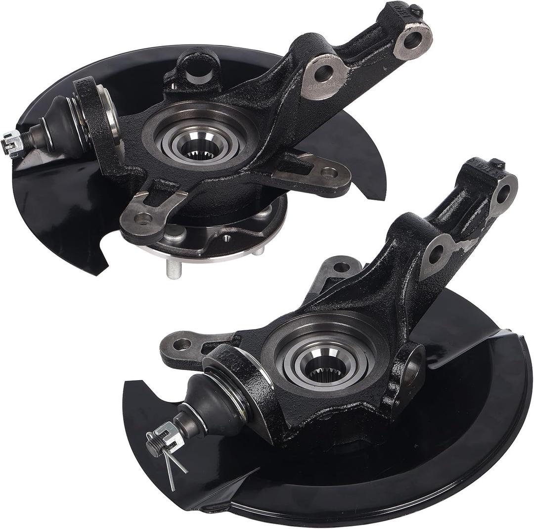Autoround Front Left Right Steering Knuckle & Wheel Bearing Hub Assembly Compatible with Honda Civic 2003 2004 2005 1.7L L4, Replace# 698-495 698-494, Both Driver Passenger Side