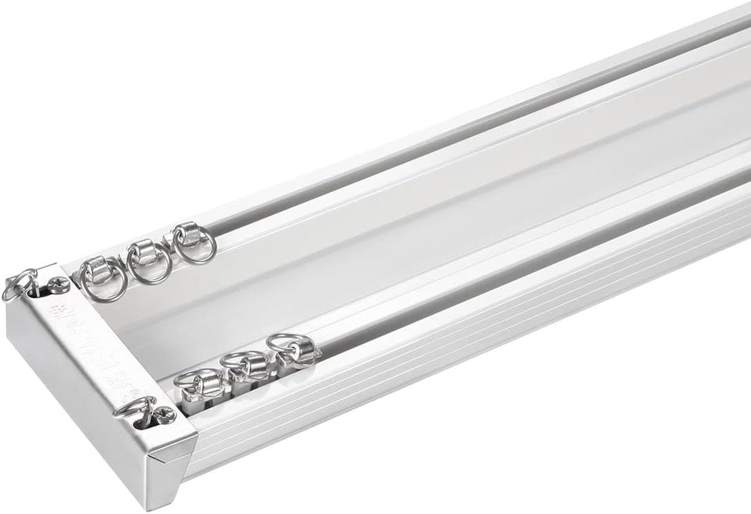 ZSHINE Heavy-Duty Curtain Conjoined Double Track rails Ceiling Mounting for Living Room Bedroom Room Divider (White 9.5ft)