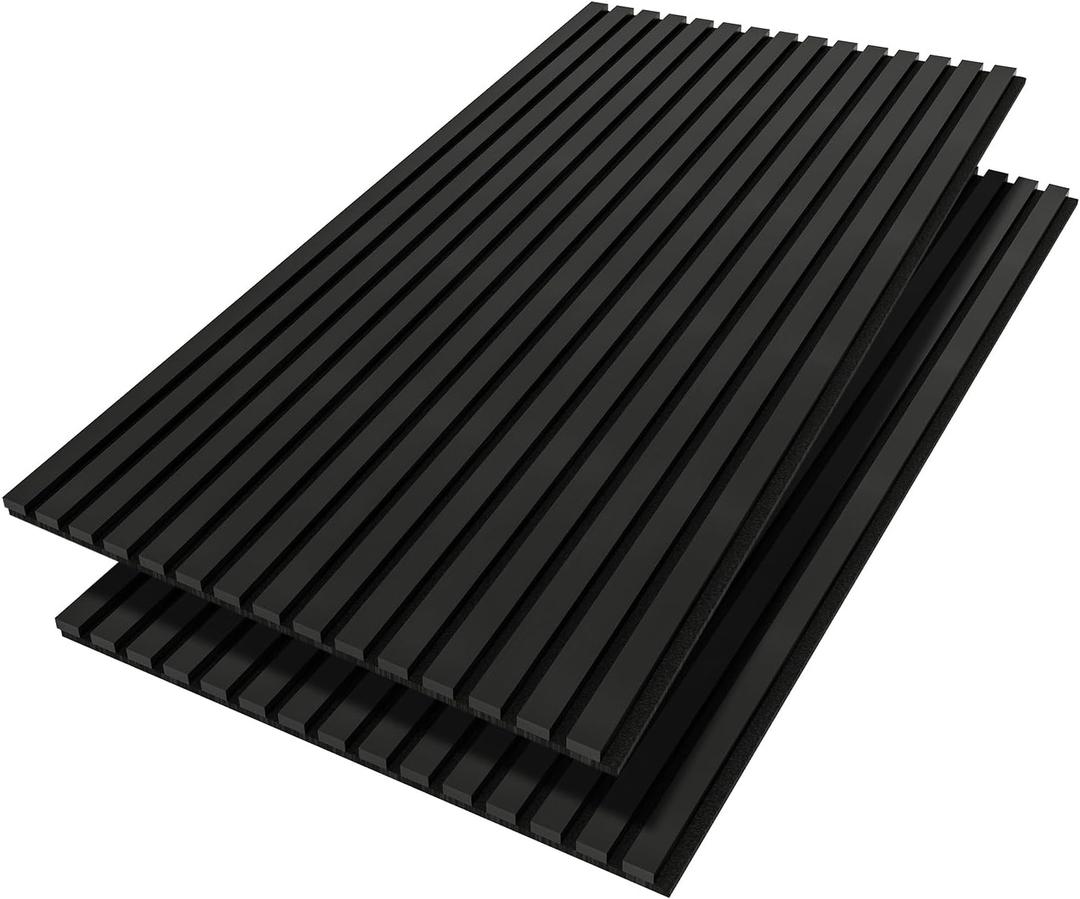 Luxdecor Acoustic Wood Slat Wall Panels for Wall 2pack Wood Slat Panels for Wall 47.2”x23.6” Wooden Acoustic Venner Panels 3D, Fluted Wall Slat Panels 0.82”in