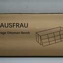 HAUSFRAU Ottoman with Storage Bench Folding Foot Rest Stool Teal