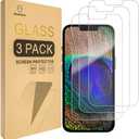 Mr.Shield Screen Protector Compatible For iPhone 13 / iPhone 13 Pro [6.1 Inch] [Easy Face Unlock Version] Tempered Glass Screen Protector [9H Hardness - 2.5D Edge] [3 Pack]