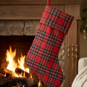 Checked Christmas stocking for Gifts, Red