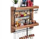Pinzoveco Hanging Jewelry Organizer Wall Mounted With Wall Jewelry Organizer Holder For Necklaces Bracelet Earrings Ring (Rustic Wood)