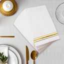 100 3-Ply Gold Napkins Disposable Elegant Dinner Paper Napkins, White and Gold Foil Guest Napkins Hand Towels for Bathroom Wedding Kitchen Birthday Parties Graduation