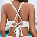 Zilcremo Women's Bikini Sets Twist Front Two Piece Swimsuit Wide Straps Tie Back Bathing Suit (S)