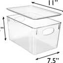 CLEARSPACE Plastic Storage Bins With lids Perfect Kitchen Fridge Organizer, Pantry Organization, Cabinet Organizers (4 Pack)
