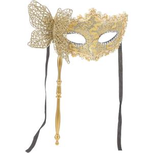Jojofuny Handheld Masquerade Mask with Stick Gras Masks Fancy Cosplay Costume for Dancing Party Prom Favors Supplies Golden Gras Costume Jojofuny Handheld Masquerade Mask with Stick Gras Masks Fancy Cosplay Costume for Dancing Party Prom Favors Supplies Golden Gras Costume