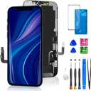 for iPhone 12/12 pro Screen Replacement Kit Black 6.1 Inch 3D Touch Digitizer Display LCD Screen Replacement Glass with Repair Tools Set for A2172, A2402, A2403, A2404 (For 6.1inch iPhone 12)