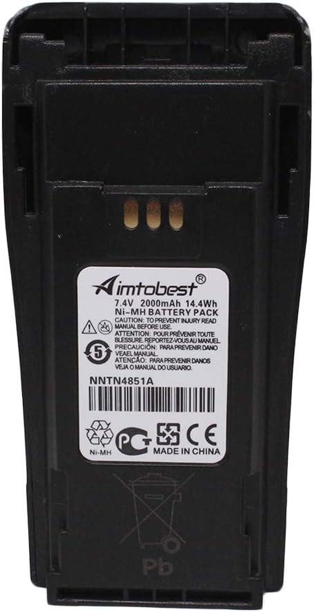 NNTN4851A NNTN4851 2000mAh Ni-MH Battery Compatible for Motorola Radio EP450 CP200 CP200D PR400 CP040 CP140 CP150 CP340 CP360 NNTN4496 NNTN4497 NTN4497CR