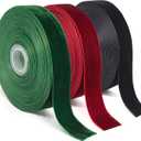Velvet Ribbon Set, 1  30Yards (3 Rolls, 10Yards/RollsBurgundy, Dark Green, Black) Velvet Ribbon for Gift Wrapping, Flower Bouquet, Bow Making & Other Projects