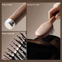 Creative Art Travel Brush for Women & Kids, Mini Hair Brush for Hair Detangling Wet or Dry, Travel Hair Brush with Soft Bristles, Smoothing Hair Brush, Built-in Cleaner, Pull from Handle Bottom