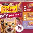 Purina Friskies Gravy Wet Cat Food Variety Pack, Prime Filets Meaty Favorites - (Pack of 24) 5.5 oz. Cans