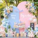 Pink Blue Arch Backdrop Cover Set of 2-7.2ft, 6ft Arch Covers Stretchy Backdrop Spandex Gender Reveal Arch Stand Covers for Baby Shower Boy or Girl Birthday Party Banquet Photo Background Decorations