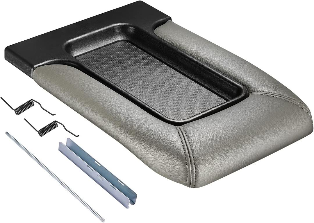 SPEEDWOW Center Console Lid Replacement Kit Fit for 2001-2007 Silverado, Avalanche, Suburban, Sierra, Yukon OEM:19127364, 19127365, 19127366, 924-811 (Light Gray)