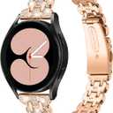 FitTurn Metal Watch Band Straps Compatible with Garmin Vivoactive 6/5/Venu 2 Plus/Venu Sq Music/Venu Sq Watch Replacement Quick Release Watch Bands Bracelet Jewelry Strap for Forerunner 570 42mm/165 Music/55/158/245/645/Approach S50/S44/S40/S12/S42 music (RoseGold)