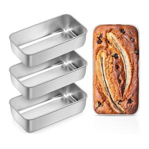 Leonyo 4 Pack Loaf Pans for Baking Bread, 12IN x 5.5IN Stainless Steel Loaf Bread Pans for Homemade Meatloaf, Banana, Brownies, Lasagnas, Dishwasher Oven Safe