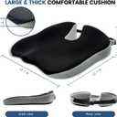Seat Cushion for Office Chair, Wedge Car Seat Cushion, Memory Foam Truck Seat Cushion for Sciatica Tailbone Pain Relief, Long Driving, Coccyx