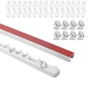Self Adhesive Curtain Track,9.8FT Ceiling Curtain Track No Drill,Curtain Track Ceiling Mount, Curtain Track for RV,Trailer,Home