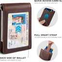 SERMAN BRANDS RFID Blocking Slim Bifold Genuine Leather Minimalist Front Pocket Wallets for Men with Money Clip Thin Gift (Brown)