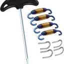 Motorcycle Exhaust Spring Puller Tool, Exhaust Pipe Muffler Swivel Springs 58 mm/ 2.28", Stainless Steel Exhaust Spring Hook Tool with Welding Fasteners Set of 9 (Colorful)